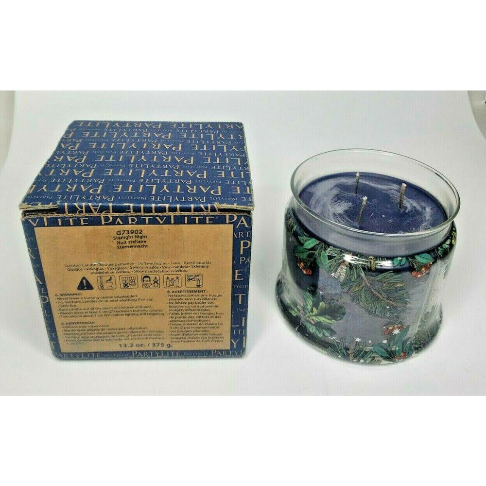PartyLite 3-Wick Jar Candle with Lid New In Box Starlight Night P1G/G73902 - Picture 3 of 3